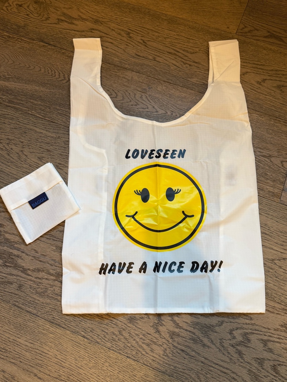 Rare! Baggu Loveseen Have a Nice Day reusable tote